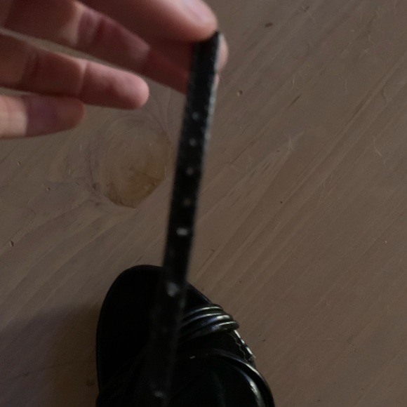 VINTAGE Fredericks of Hollywood 7 1/2 Black Vinyl Stilleto Sandals - Picture 10 of 10